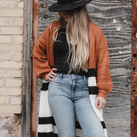 Rust Striped Cardi - Picture 3 of 3